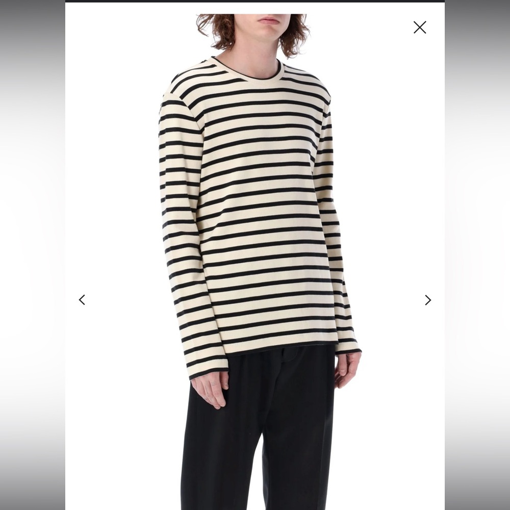 Jil Sander Mens Navy/Black & Off White Striped Long Sleeve t-shirt medium - Picture 11 of 13